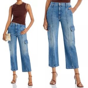 MOTHER- The Rambler Cargo Ankle Jeans in Riding the Cliffside Size 27 Mid Wash